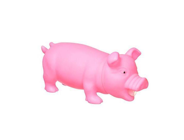 Jokes & Gags Oink Rubber Pig Animal Squeaky Pet Fetch Play Kids Toy Squeak Gift