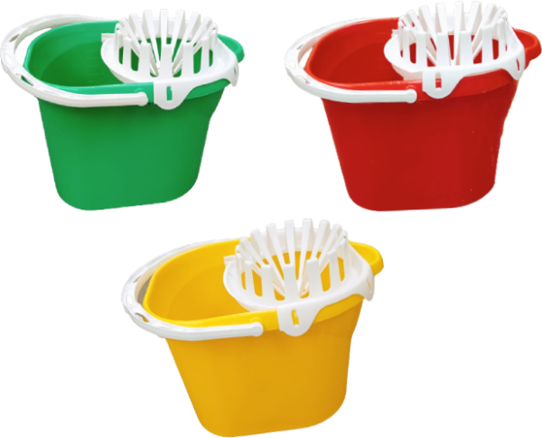 Plastic Mop Bucket 14 Litre Assorted Colours THL3019 (Parcel Rate)