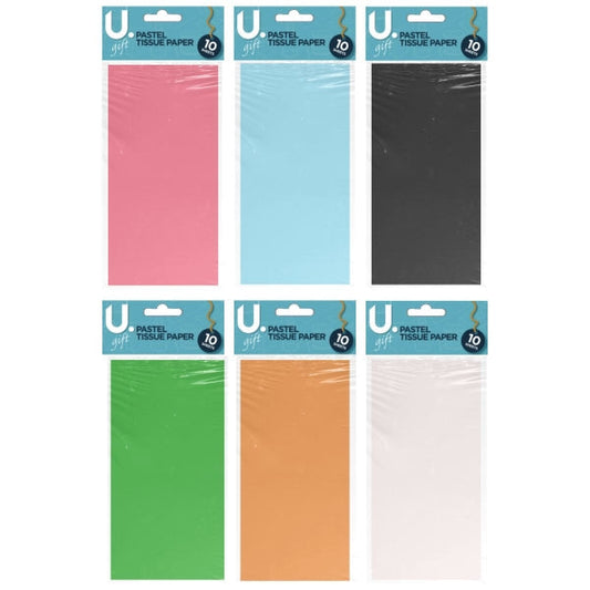 Pastel Tissue Paper 10 Sheets Assorted Colours P2066 (Parcel Rate)