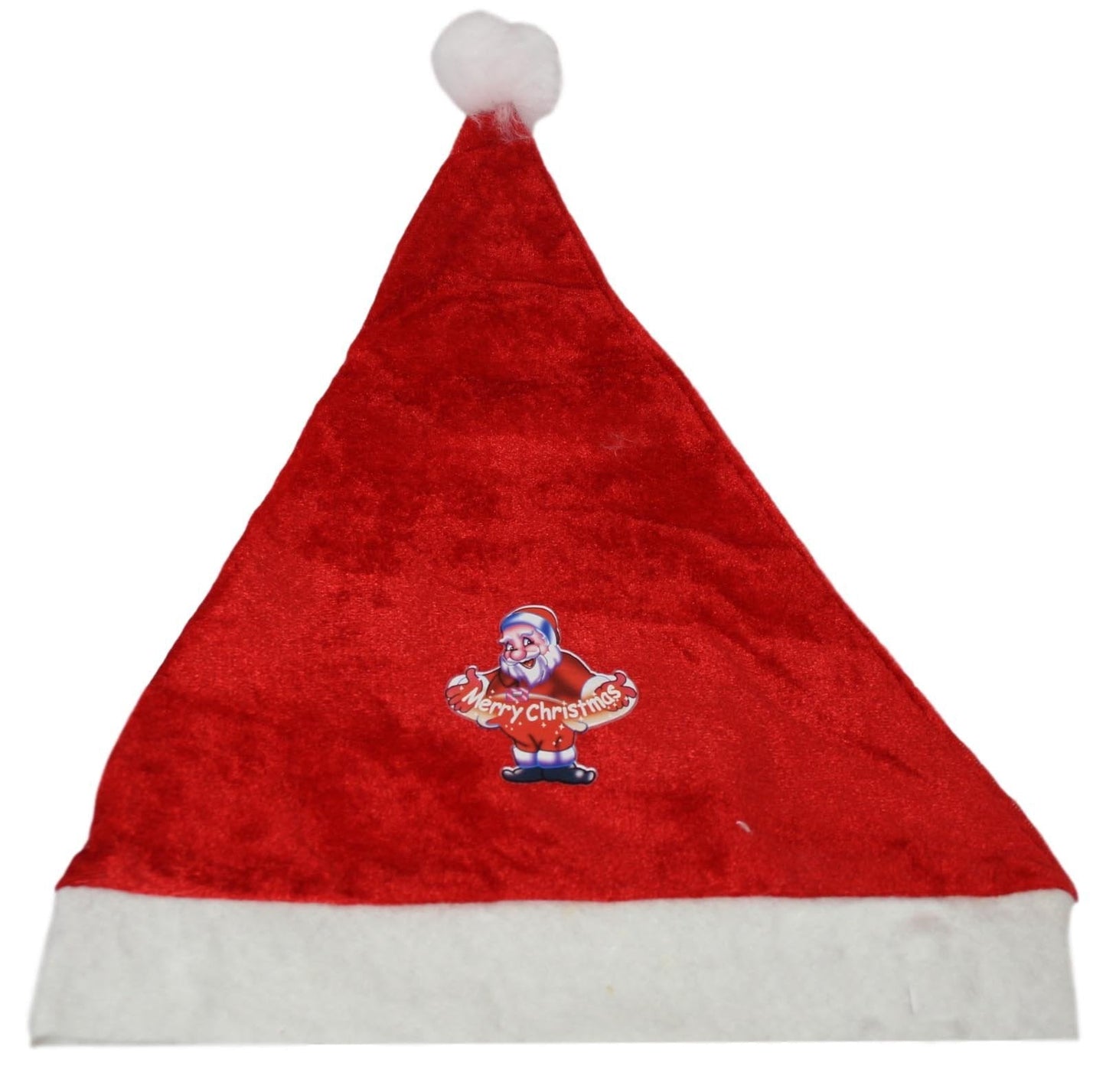 Christmas Santa Claus Hat Traditional Hat With Sticker Adult Size One Size 1434 (Large Letter Rate)