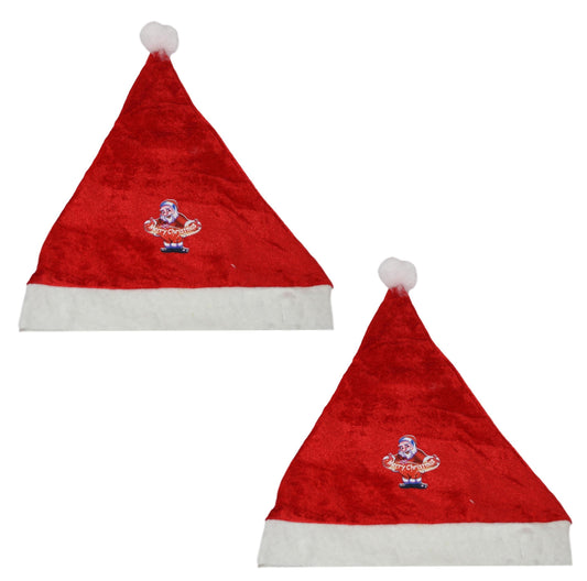 Christmas Santa Claus Hat Traditional Hat With Sticker Adult Size One Size 1434 (Large Letter Rate)