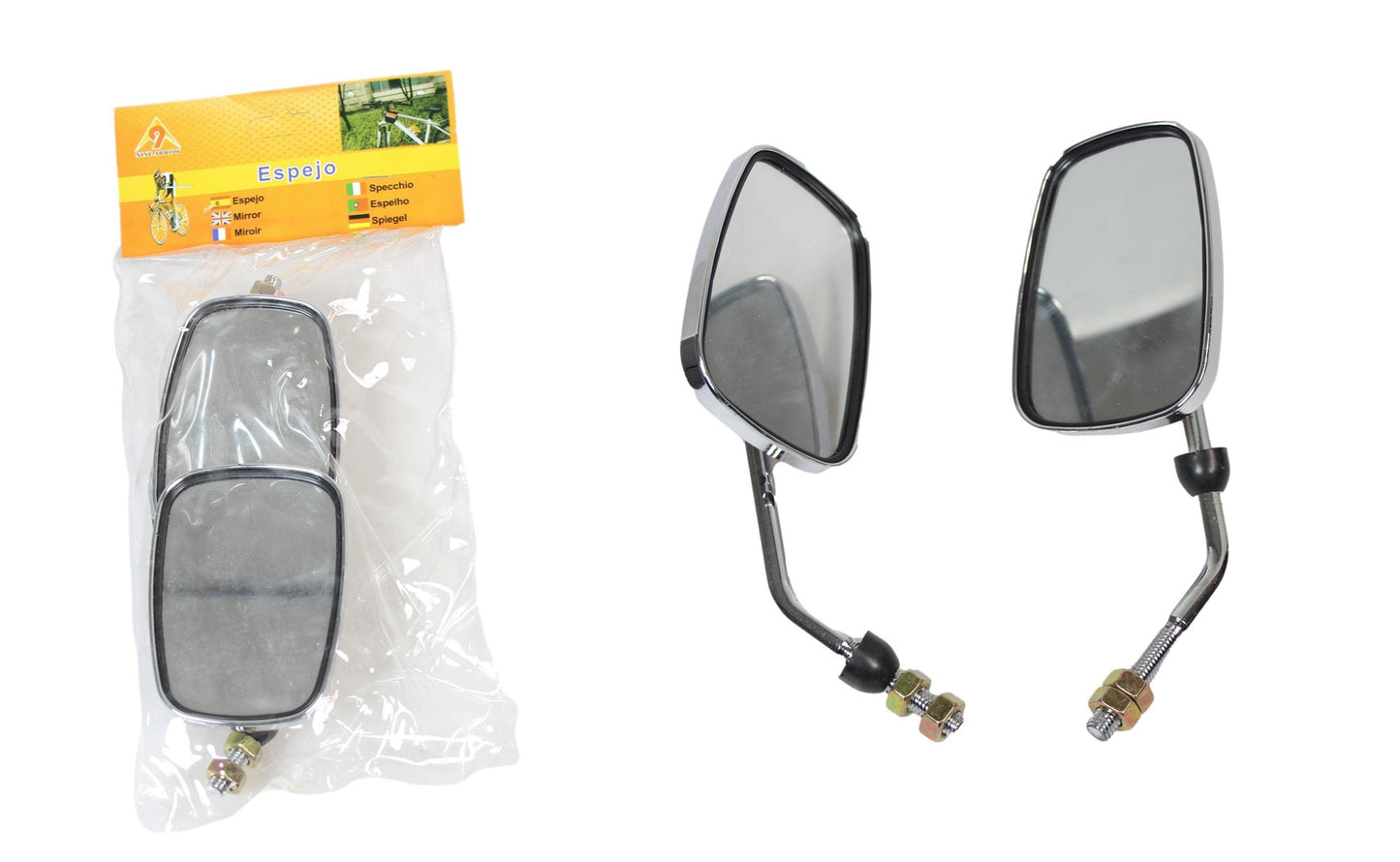 Adjustable Bicycle Mirrors 2 Pieces Rotatable Wide Angle Safety 1835 (Parcel Rate)