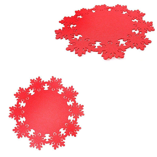 Christmas Party Decoration Red Snowflake Placemat 23 cm 1775 (Large Letter Rate)