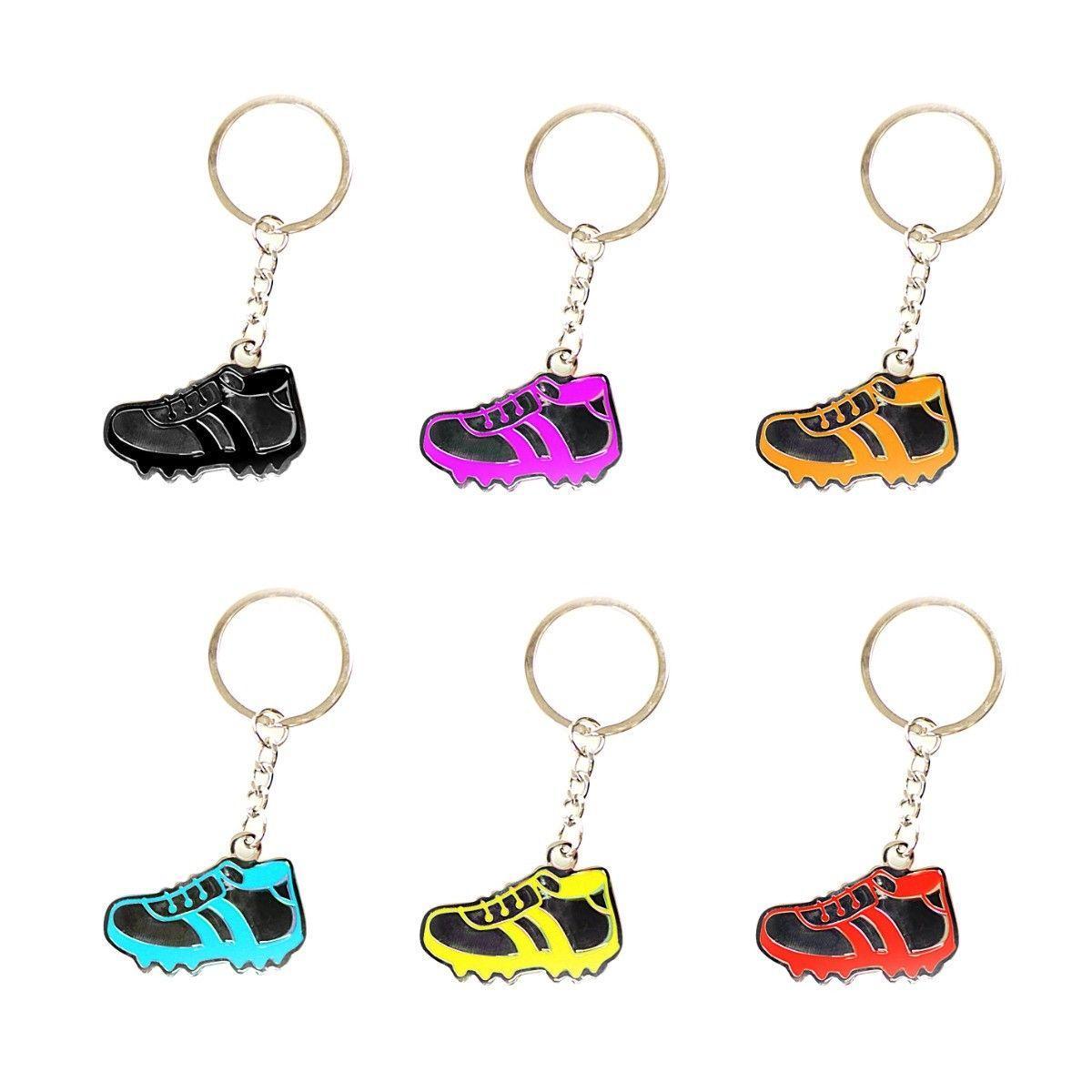 Metal Football Shoe / Number '18' 3.5 cm Keyring Keychains Assorted Colours 2518 (Large Letter Rate)