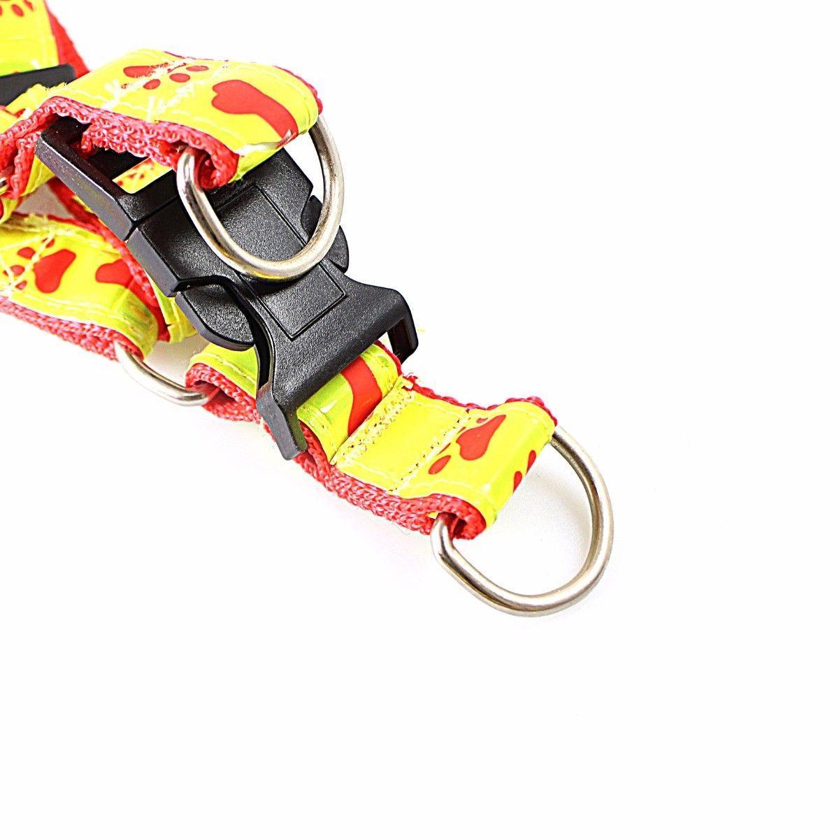 Reflective Dog Leash lead with Harness Printed Paw and Bone Design 85 cm 1010 (Parcel Rate)