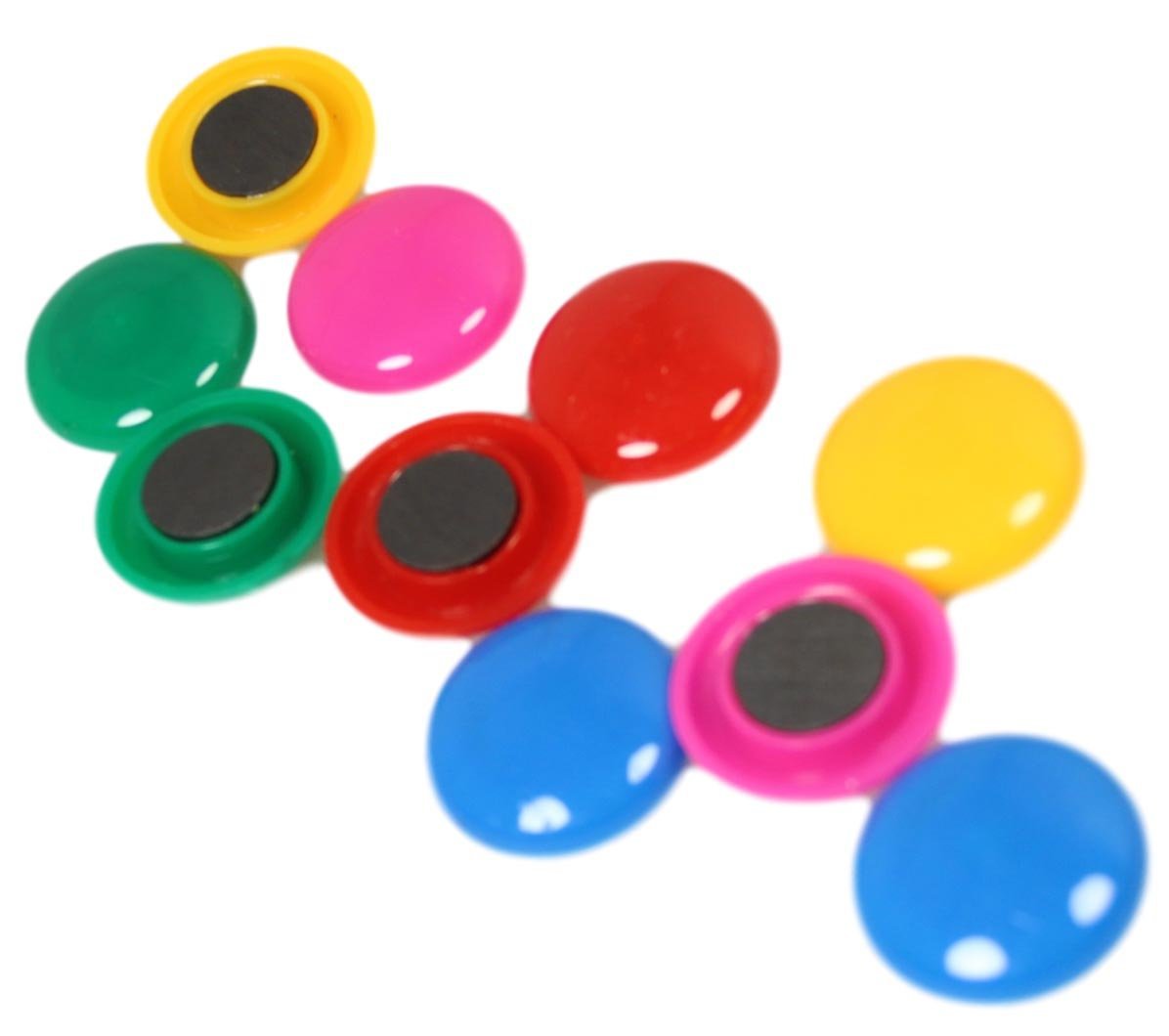 Round Fridge Freezer Magnets 2.7 cm Pack of 10 Assorted Colours 5210 (Large Letter Rate)