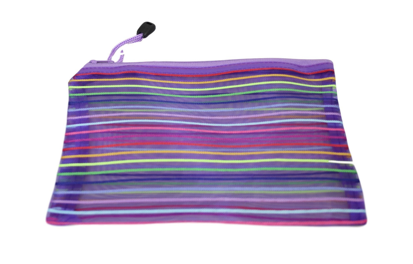 Striped Pencil Toiletry Bag with Zipper 29 x 22 cm Assorted Colours 5725 (Large Letter Rate)