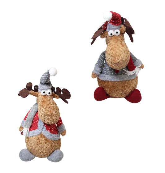 Weighted Christmas Festive Reindeer Christmas Santa's Helper Decoration / Door Stop 40cm x 20cm 59661 (Parcel Rate)