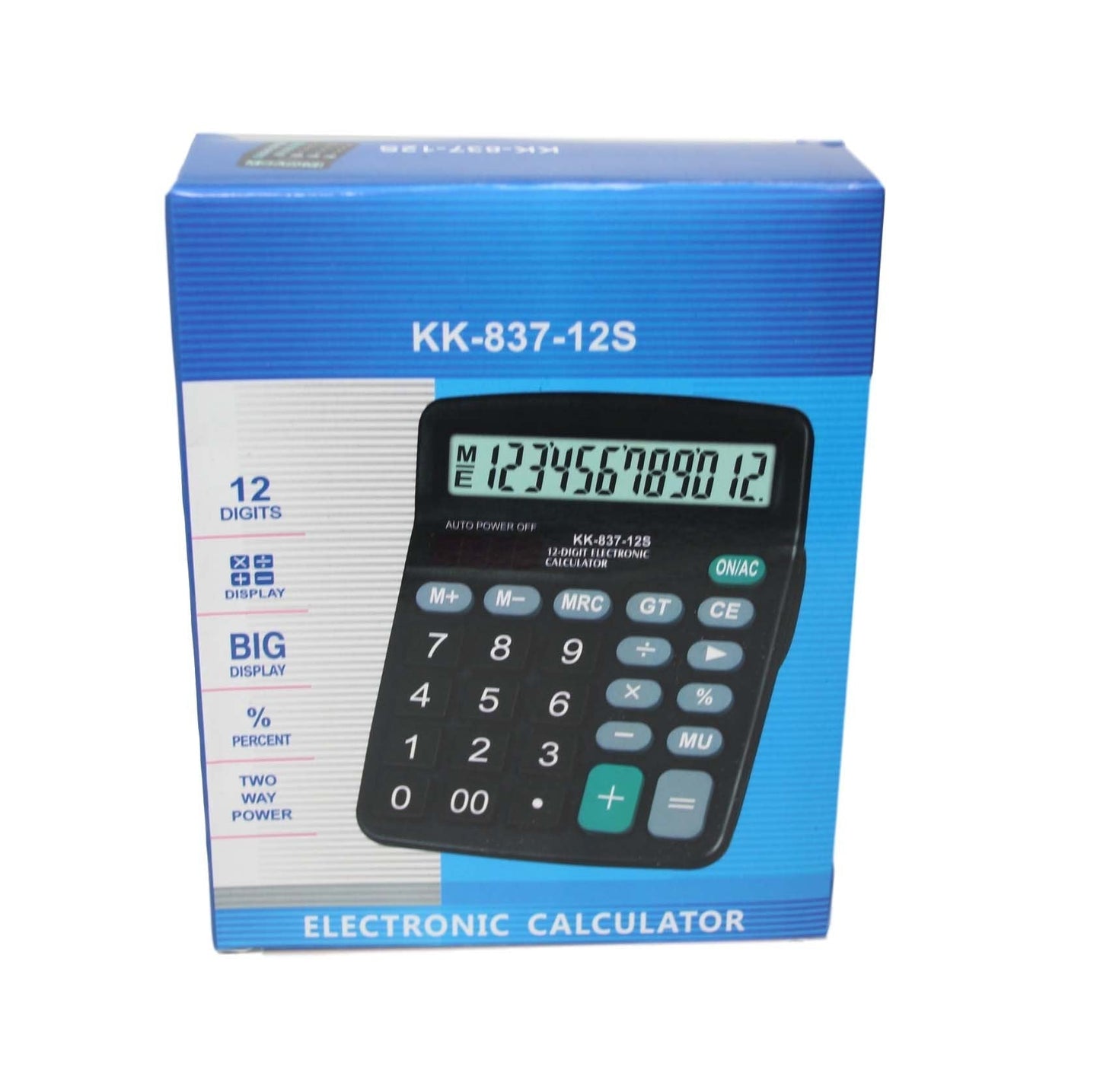 Big Display Two Way Power Electronic Calculator Office Maths Black 6411  (Parcel Rate)
