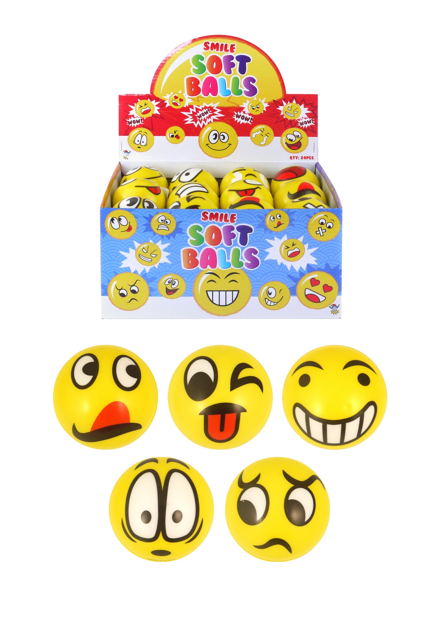 Soft Playing Ball Assorted Emoji Style Ball 6cm Kids Toys T79095 (Parcel Rate)