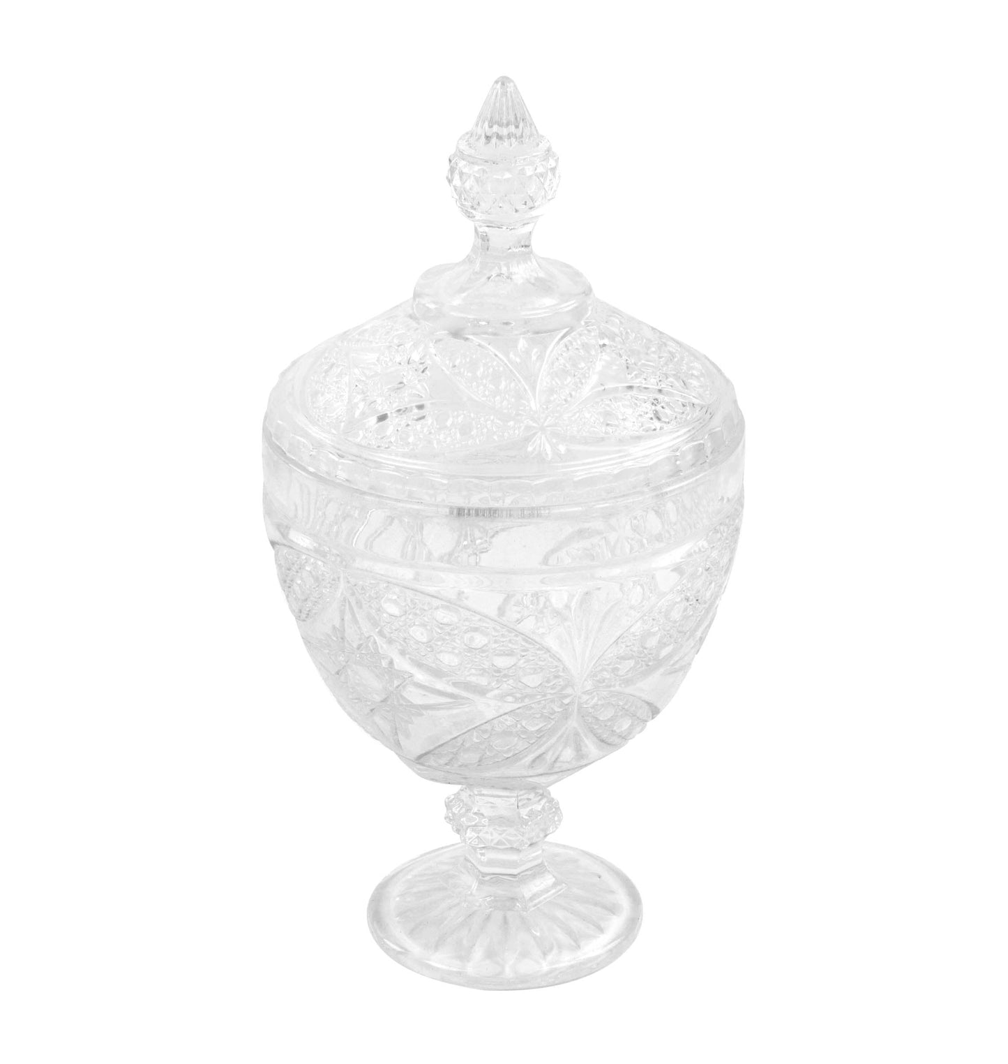 Glass Sugar Jar Candy Sweets Bowl with Lid 8849 (Parcel Rate)