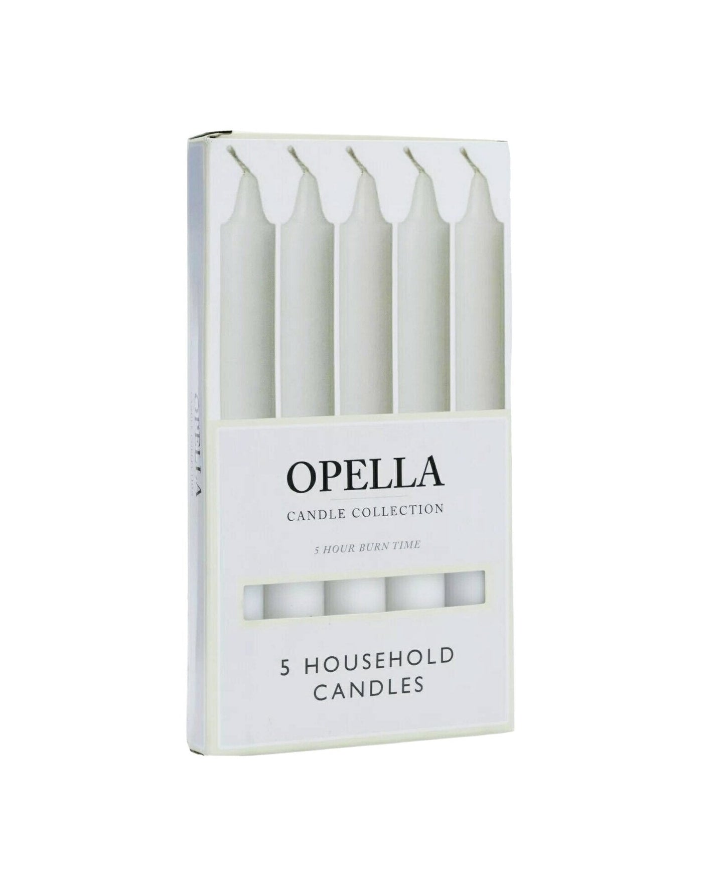 Opella Household Candles 17 cm Pack of 5 CD004 / OW5 (Parcel Rate)