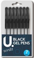 School Student Work Office Gel Pens Black Writing Pack of 7 P3057